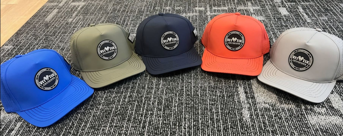 Vet Tix HYDRO CAP - Curved Bill - Rubber Coin Patch - No Branch - Red