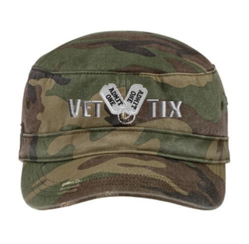 Vet Tix Military Cap - CAMO with Embroidered Logo