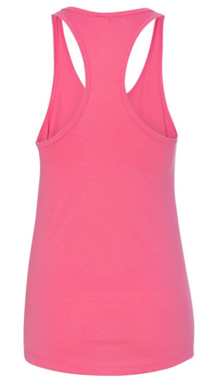 Women's HOT PINK Racerback Tank - Vet Tix 3 Color Logo