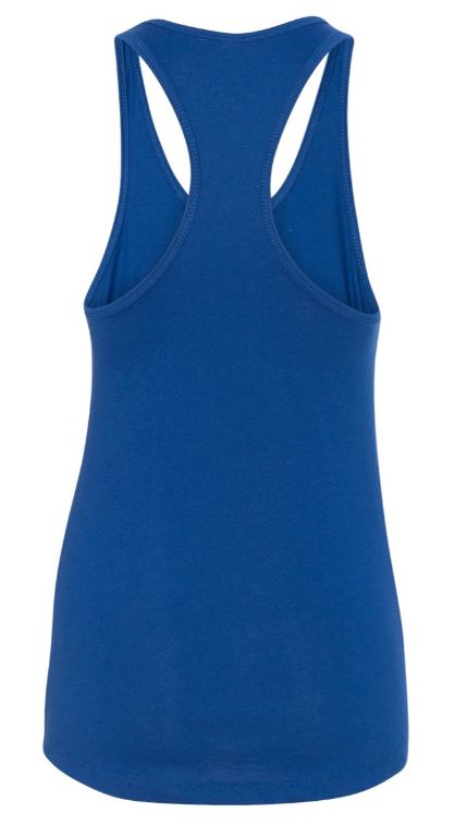 Women's ROYAL BLUE Racerback Tank - Vet Tix FLAG Logo