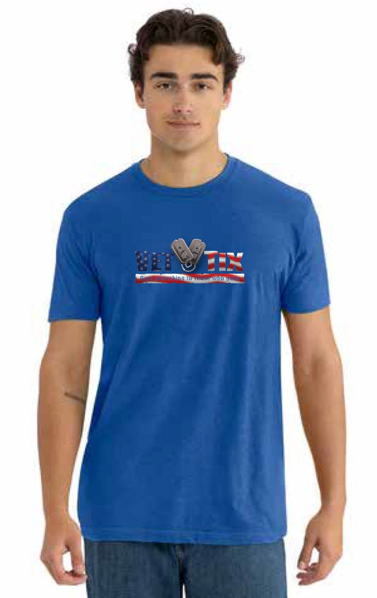Vet Tix FLAG Logo - Royal Blue - Short Sleeve Shirt - No Branch