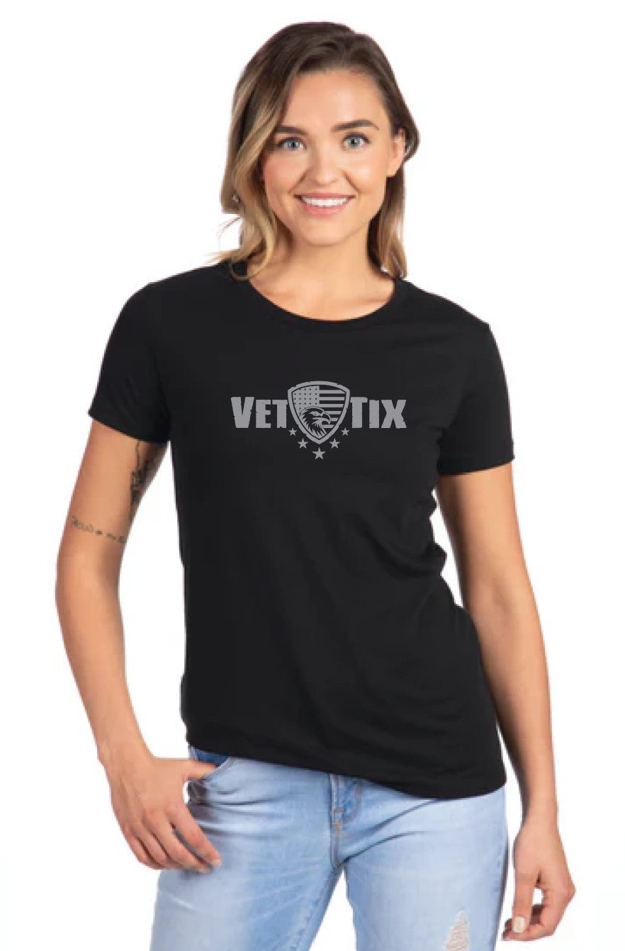 FREEDOM SHIELD - Women's - Vet Tix Short Sleeve T-Shirt - BLACK