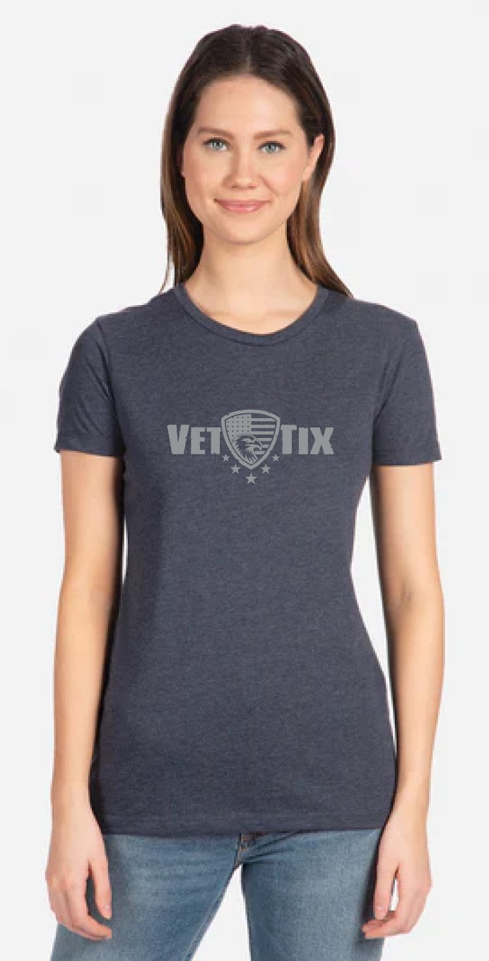 FREEDOM SHIELD - Women's - Vet Tix Short Sleeve T-Shirt - MIDNIGHT NAVY