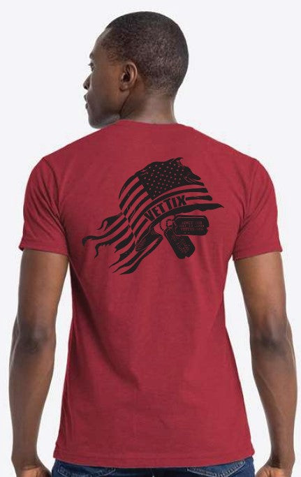OLD GLORY - Vet Tix Short Sleeve T-Shirt - CARDINAL