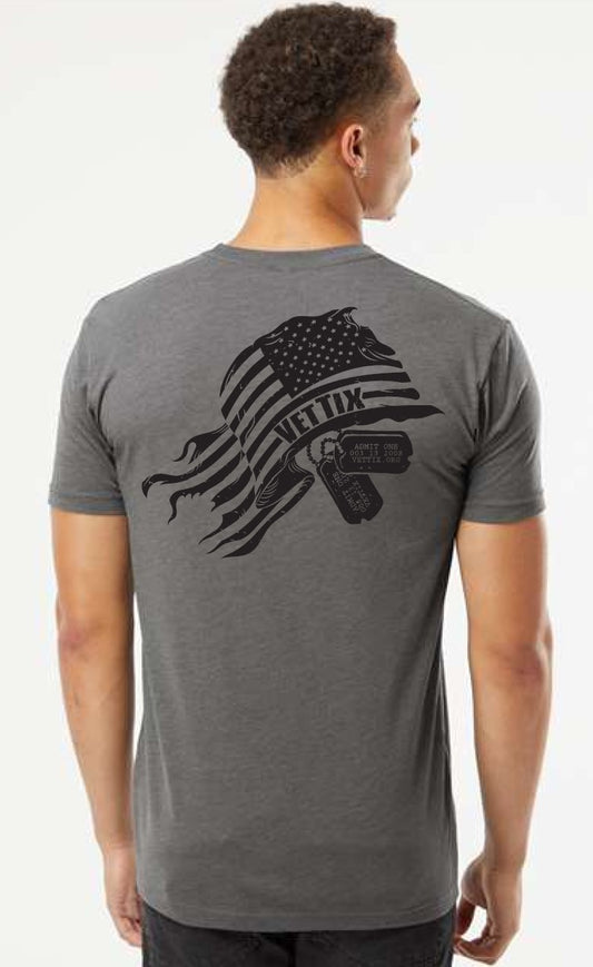 OLD GLORY - Vet Tix Short Sleeve T-Shirt - HEATHERED HEAVY METAL