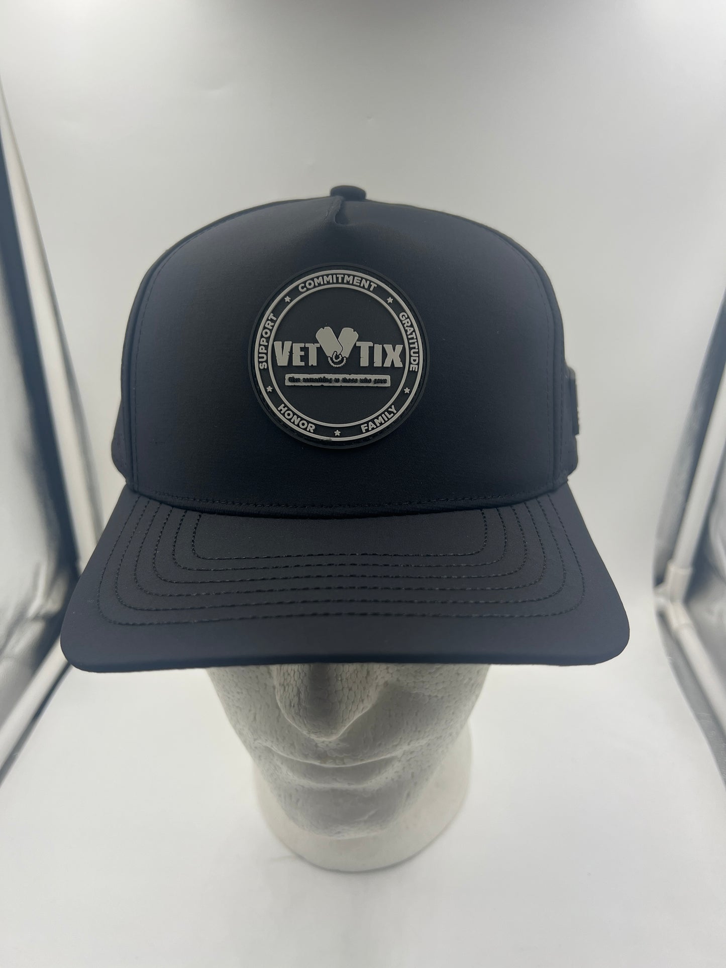Vet Tix HYDRO CAP - Curved Bill - Rubber Coin Patch - USMC - Black