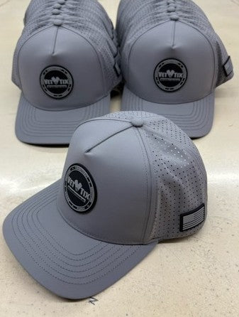 Vet Tix HYDRO CAP - Curved Bill - Rubber Coin Patch - No Branch - Gray