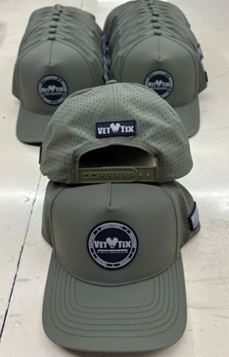 Vet Tix HYDRO CAP - Curved Bill - Rubber Coin Patch - No Branch - Military Green