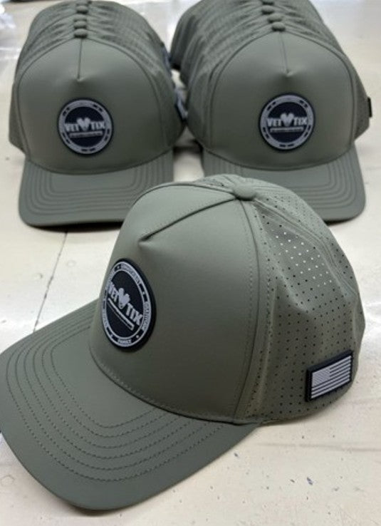 Vet Tix HYDRO CAP - Curved Bill - Rubber Coin Patch - No Branch - Military Green