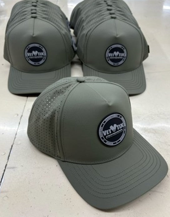 Vet Tix HYDRO CAP - Curved Bill - Rubber Coin Patch - No Branch - Military Green