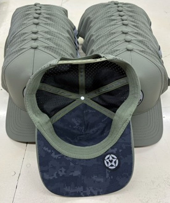 Vet Tix HYDRO CAP - Curved Bill - Rubber Coin Patch - No Branch - Military Green