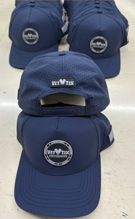 Vet Tix HYDRO CAP - Curved Bill - Rubber Coin Patch - No Branch - Navy Blue