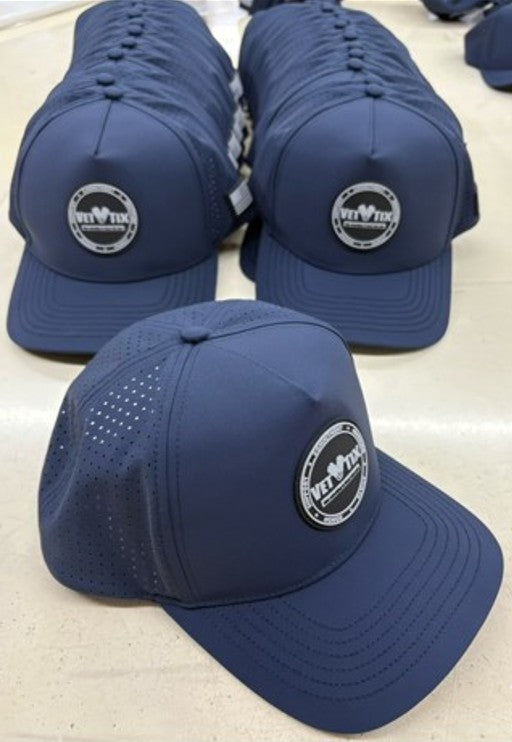 Vet Tix HYDRO CAP - Curved Bill - Rubber Coin Patch - No Branch - Navy Blue