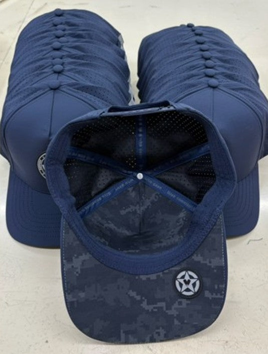 Vet Tix HYDRO CAP - Curved Bill - Rubber Coin Patch - No Branch - Navy Blue