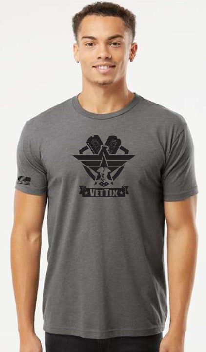 PATRIOT - Vet Tix Short Sleeve T-Shirt - HEATHER HEAVY METAL