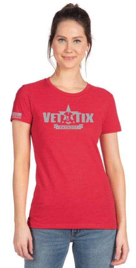 PATRIOT - Women's - Vet Tix Short Sleeve T-Shirt - RED