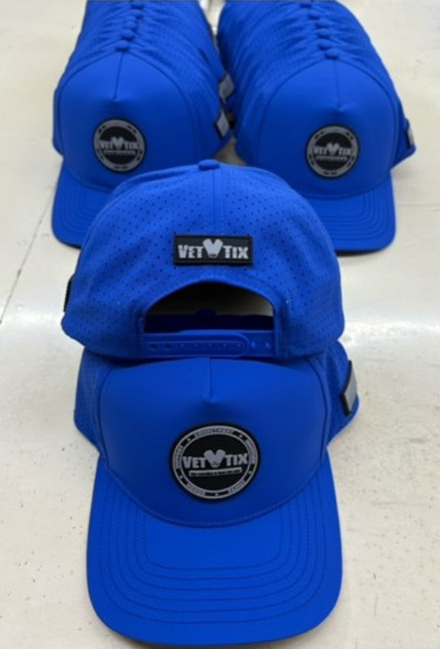 Vet Tix HYDRO CAP - Curved Bill - Rubber Coin Patch - No Branch - Royal Blue