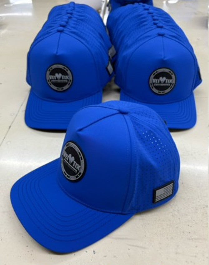 Vet Tix HYDRO CAP - Curved Bill - Rubber Coin Patch - No Branch - Royal Blue