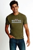 (No Branch) Vet Tix Heathered Military Green Short Sleeve Shirt with blank back