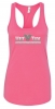 Women's HOT PINK Racerback Tank - Vet Tix 3 Color Logo